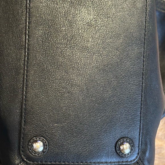 COACH BLACK LEATHER TOTE - Picture 6 of 9